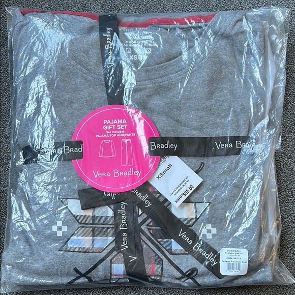 Vera Bradley Gray Pajama Set with Nordic Pattern - Picture 2 of 3